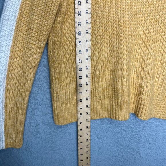 Abercrombie & Fitch womens yellow mock neck sweater stretch tight knit simple - Picture 8 of 9